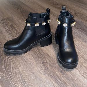 Black Gemmed Booties